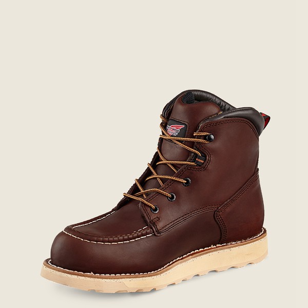 Botas de Seguridad Red Wing Hombre Marrom Oscuro - Traction Tred - 6-Inch Waterproof Toe - 437-FMOHQ